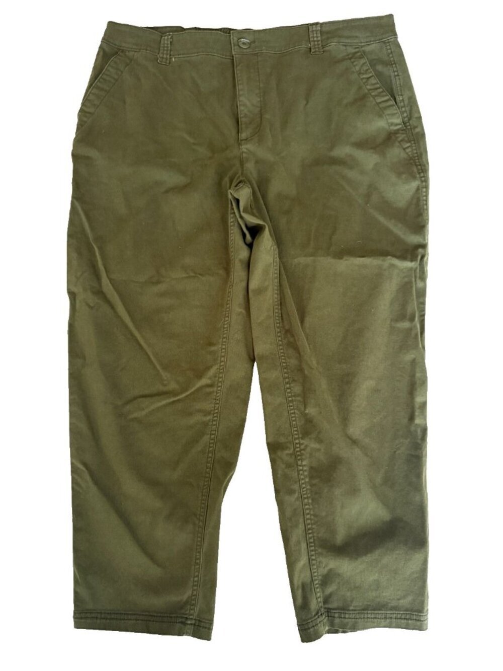 Old Navy Womens XL Green OG Chinos Baggy Pants High Rise Casual Trendy - Picture 2 of 9